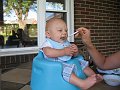 Alex's first solid food